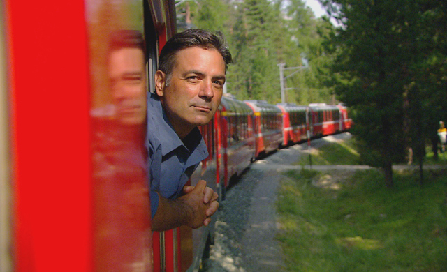 Jeff Wilson enjoying the view from The Glacier Express.
